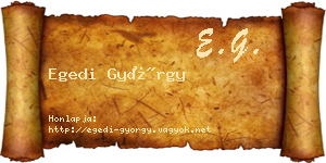 Egedi György névjegykártya